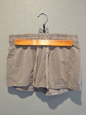 Comfort Colors Women's Taupe Drawstring Athletic Shorts Size Sm But Fit Like XS